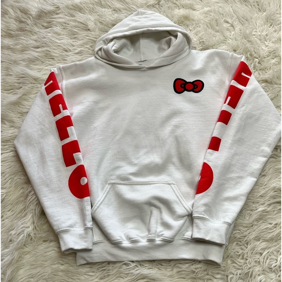 Hello Kitty Women’s White Pullover Hoodie Sweatshirt - Picture 1 of 5